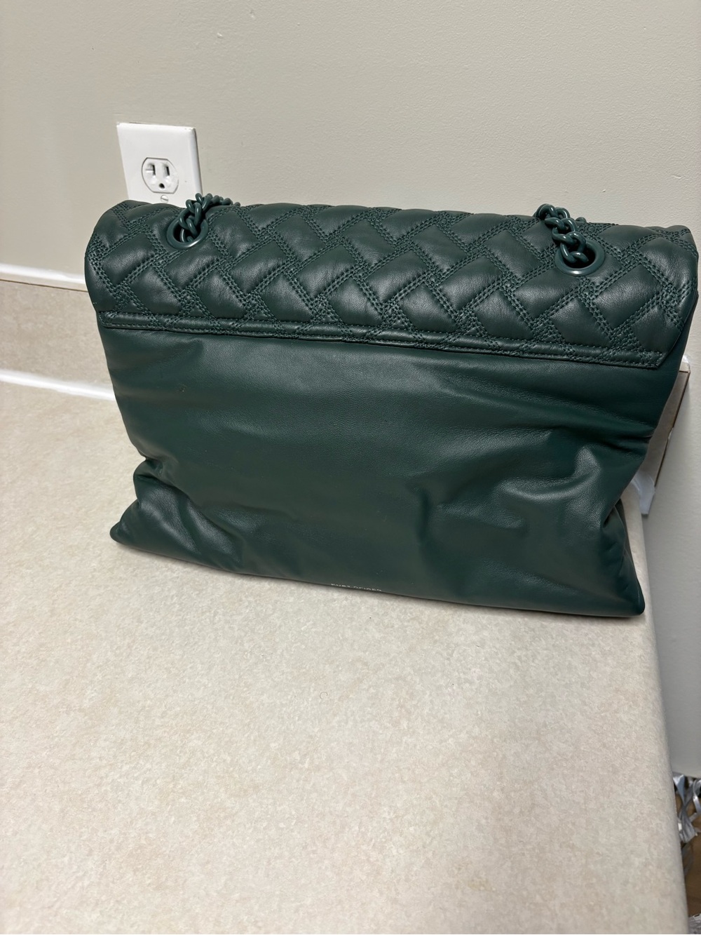 Kurt Geiger Quilted Leather Shoulder Bag - Dark Green - Picture 4 of 7